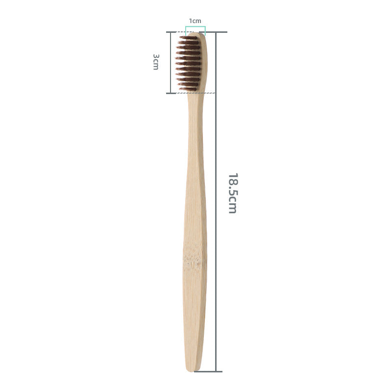 Cross-Border single bamboo toothbrush set natural bamboo toothbrush flat set of ten bamboo products toothbrush - image 4
