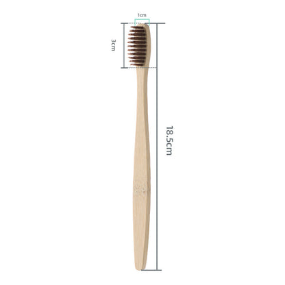 Cross-Border single bamboo toothbrush set natural bamboo toothbrush flat set of ten bamboo products toothbrush - image 4