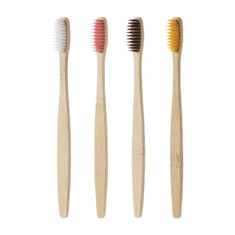 Cross-Border single bamboo toothbrush set natural bamboo toothbrush flat set of ten bamboo products toothbrush - image 5