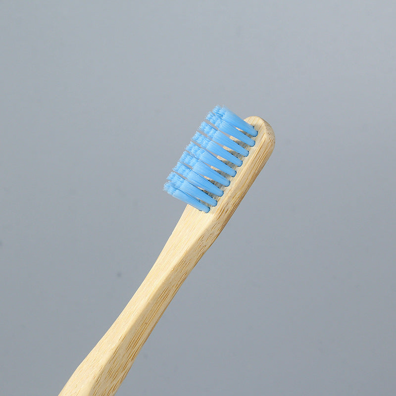Cross-Border Popular Adult Cylindrical Painted Bamboo Handle Toothbrush with Medium Hard Bristles, Eco-Friendly Disposable Hotel Supplies Toothbrush Wholesale - image 4