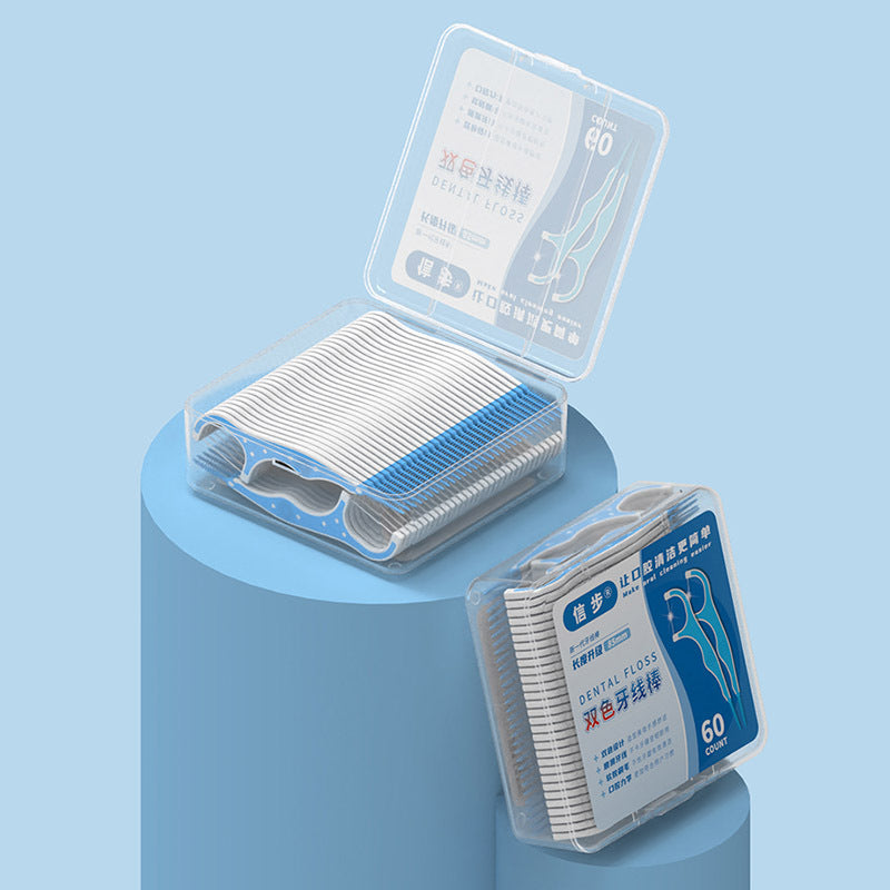Cross-Border Popular Double-Headed Dental Floss Stick Interdental Brushing Soft Glue Cleaning Wide-Toothed Floss Wholesale Foreign Trade - image 2