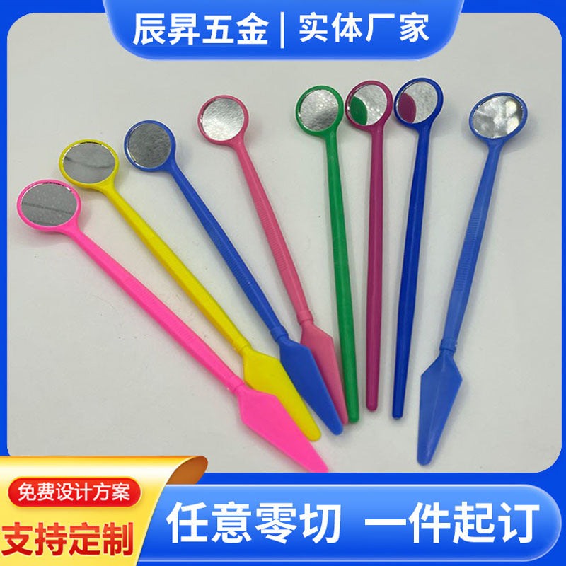 Disposable Mouth Mirror, Colorfulful Plastic Mouth Mirror, False Eyelash Inspection Mirror, Dental Mirror, Life Oral Care Mirror - image 1