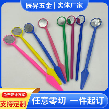Disposable Mouth Mirror, Colorfulful Plastic Mouth Mirror, False Eyelash Inspection Mirror, Dental Mirror, Life Oral Care Mirror - image 1