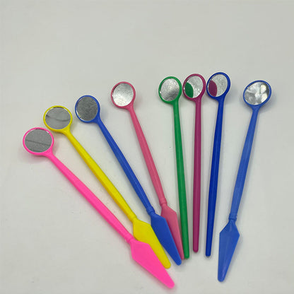 Disposable Mouth Mirror, Colorfulful Plastic Mouth Mirror, False Eyelash Inspection Mirror, Dental Mirror, Life Oral Care Mirror - image 3