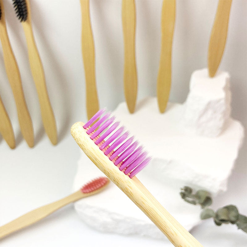 Flat Wave Bamboo Toothbrush for Cleaning Teeth and Protecting Gums, Small Bamboo Brush Head, Bamboo Wood Wholesale Design, Eco-Friendly Toothbrush - image 3
