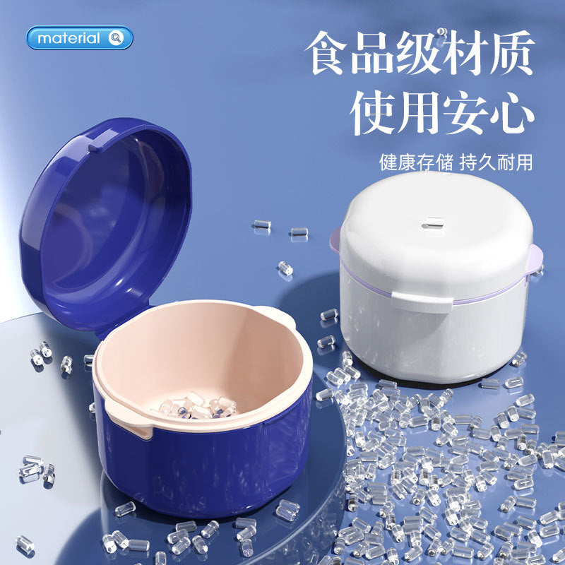 Cross-Border Portable Double-Layered Braces Storage Box with Lid, Hollowed-Out Drainage Denture Cleaning Box, Dental Tool Box, Braces Box in Stock - image 1