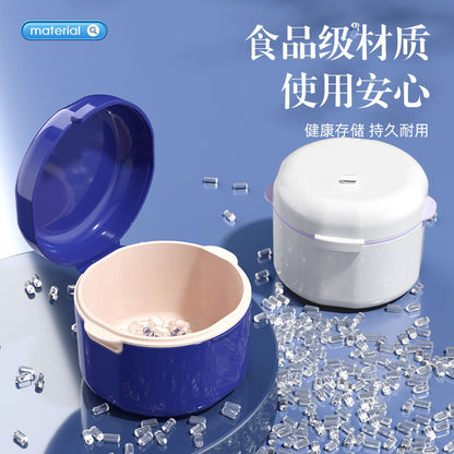 Cross-Border Portable Double-Layered Braces Storage Box with Lid, Hollowed-Out Drainage Denture Cleaning Box, Dental Tool Box, Braces Box in Stock - image 1