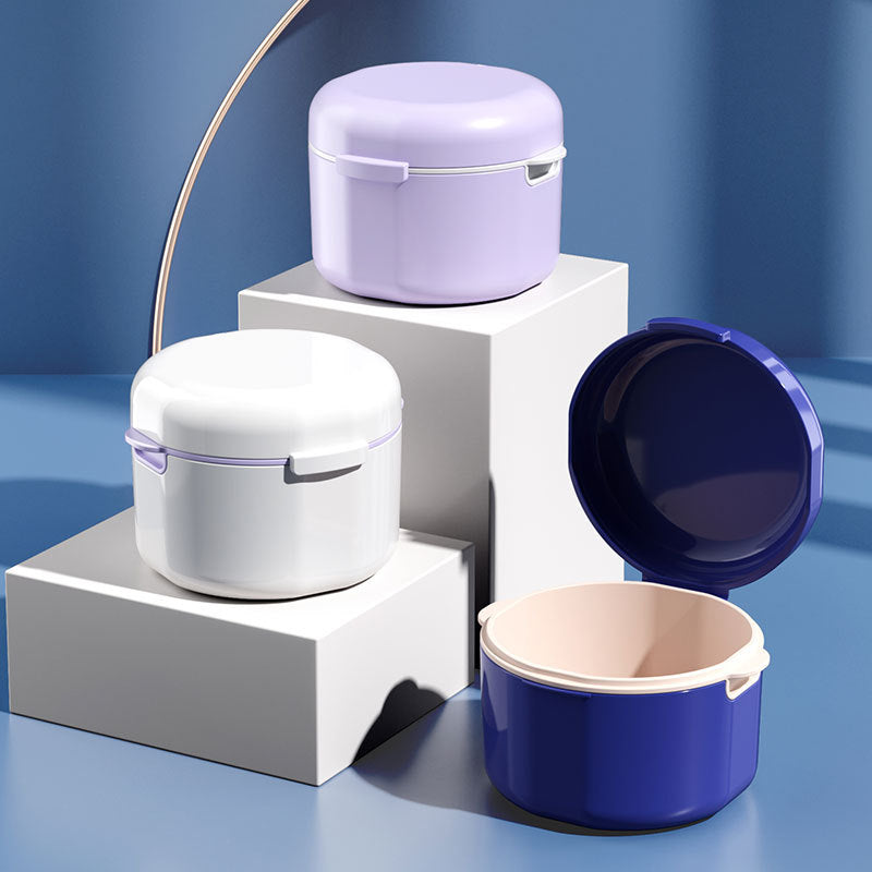 Cross-Border Portable Double-Layered Braces Storage Box with Lid, Hollowed-Out Drainage Denture Cleaning Box, Dental Tool Box, Braces Box in Stock - image 4