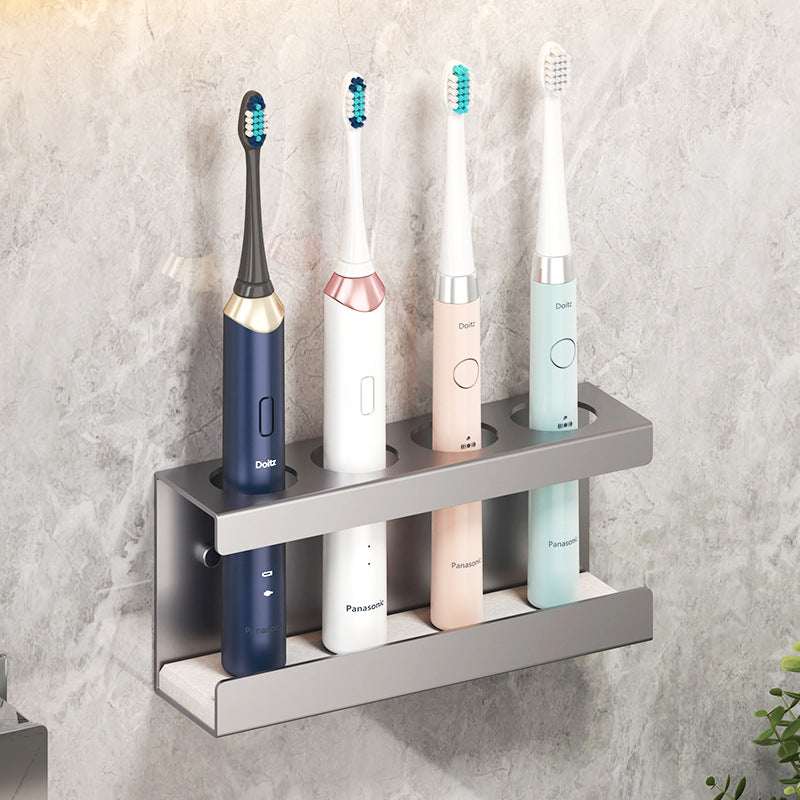 Toothbrush Rack Light Luxury Toilet Hole-free Gargle Cup Tooth Cup Wall-mounted Storage Box Electric Toothbrush Rack - image 1