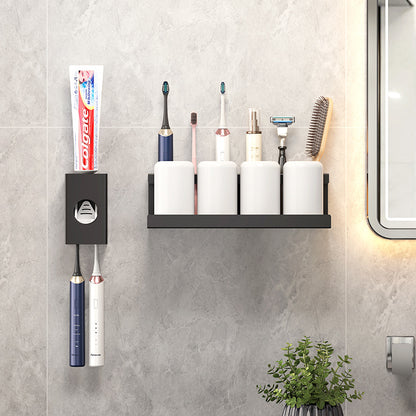 Toothbrush Rack Light Luxury Toilet Hole-free Gargle Cup Tooth Cup Wall-mounted Storage Box Electric Toothbrush Rack - image 2