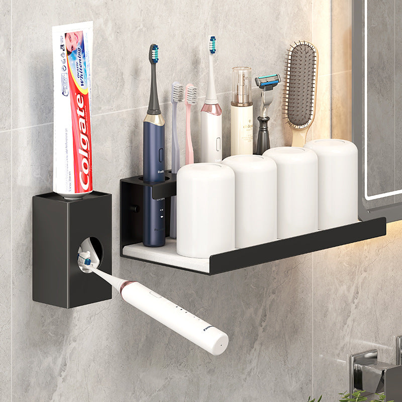 Toothbrush Rack Light Luxury Toilet Hole-free Gargle Cup Tooth Cup Wall-mounted Storage Box Electric Toothbrush Rack - image 3