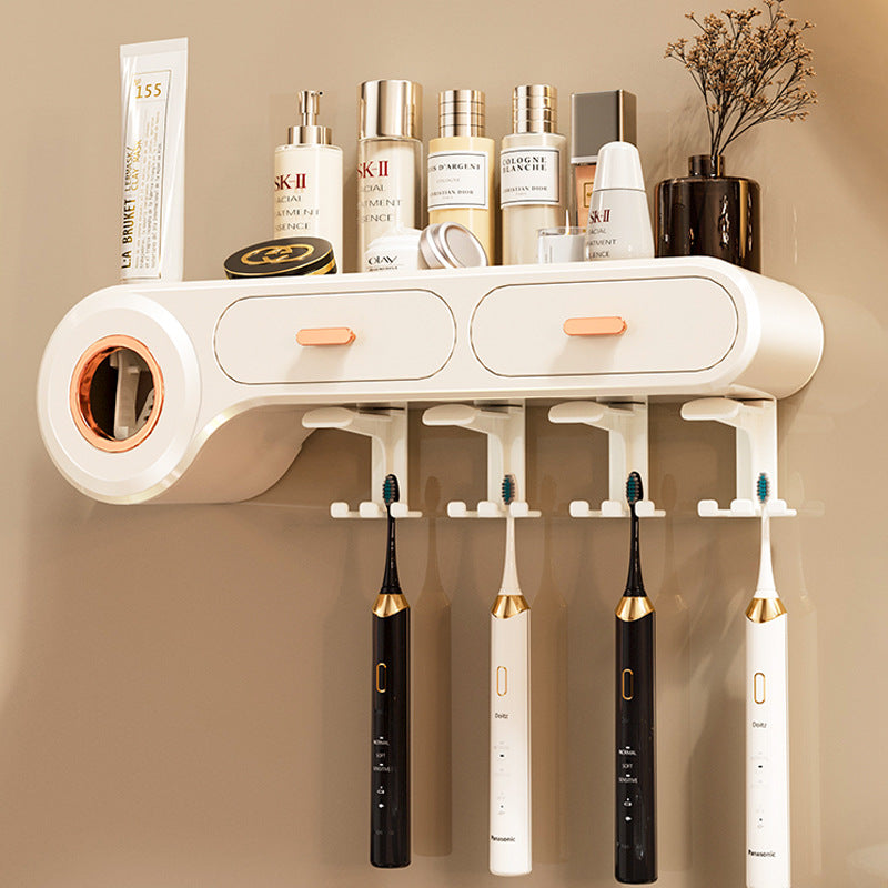 Tooth Cup Toothbrush Storage Rack Punch-Free Wall-Mounted Family Wash Cup Set Mouthwash Cup Dental Rack Dental Rack - image 2