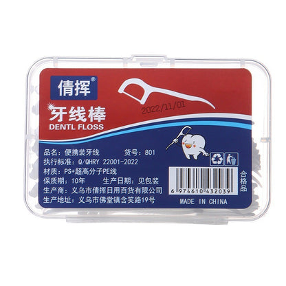 Dental Floss 50 Pieces Boxed Ultra-Fine Dental Floss Sticks Family Plastic Toothpick Arched Portable Boxed Floss Wholesale - image 5