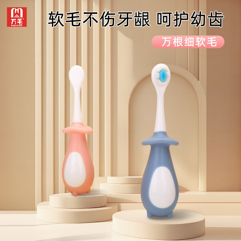 Toothbrush soft hair cute children's ten thousand hair toothbrush whole box silicone handle tooth guard cleaning baby soft bristles wholesale - image 4