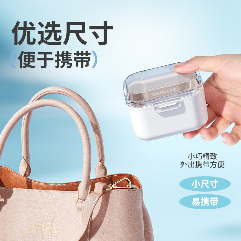 Cross-Border Braces Storage Box Denture Cleaning Box Invisible Retainer Drain Layered Portable Storage Box Braces Box - image 4