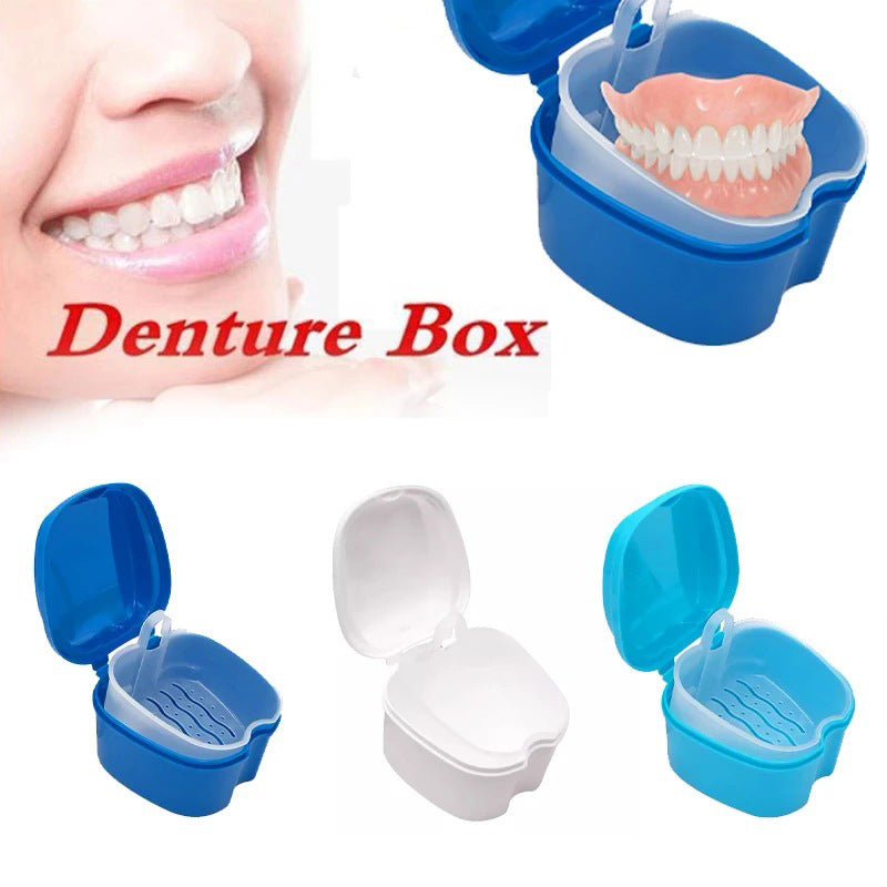Cross-Border Denture Storage Box with Inner Mesh, Drainable and Clean Denture Box, Plastic Braces Box, Retainer Storage Box - image 1