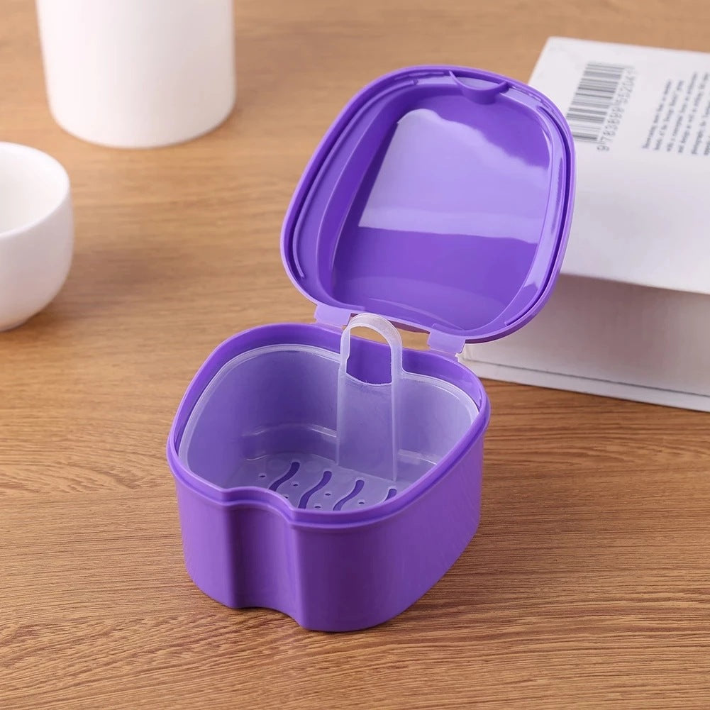 Cross-Border Denture Storage Box with Inner Mesh, Drainable and Clean Denture Box, Plastic Braces Box, Retainer Storage Box - image 4