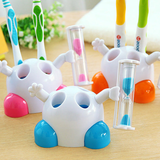 Cartoon hourglass toothbrush holder toothbrush holder children's brushing timer timing about 3 minutes time creative ornaments - image 2