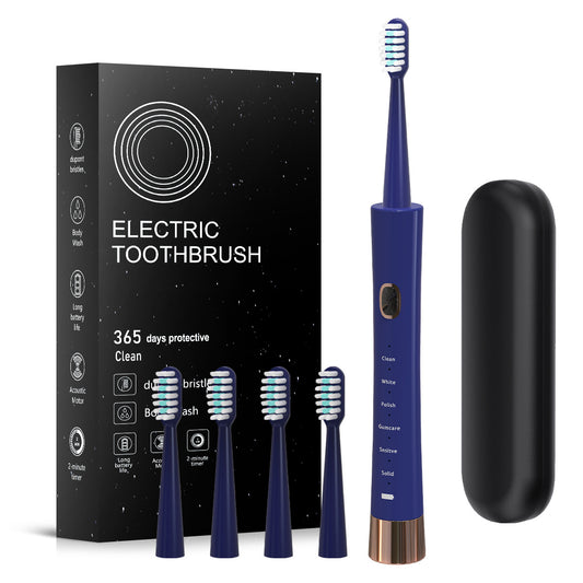 Adult electric toothbrush USB charging 6-speed adjustment smart dental cleaner 7-level waterproof soft hair household electric toothbrush - image 1