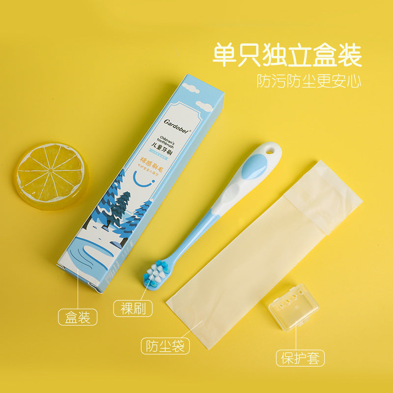 Hot Selling Children's Toothbrush Soft Bristles Wholesale Independent Single Baby Cartoon Bag Handle Toothbrush Wholesale Manufacturer - image 1