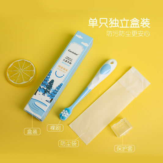 Hot Selling Children's Toothbrush Soft Bristles Wholesale Independent Single Baby Cartoon Bag Handle Toothbrush Wholesale Manufacturer - image 1