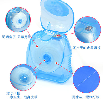 Manufacturer Wholesale Dental Floss, Slightly Waxed, Mint-Flavored Dental Floss, Portable Triangular Box, Ultra-Fine 50m High-Strength Dental Floss, Customizable - image 4