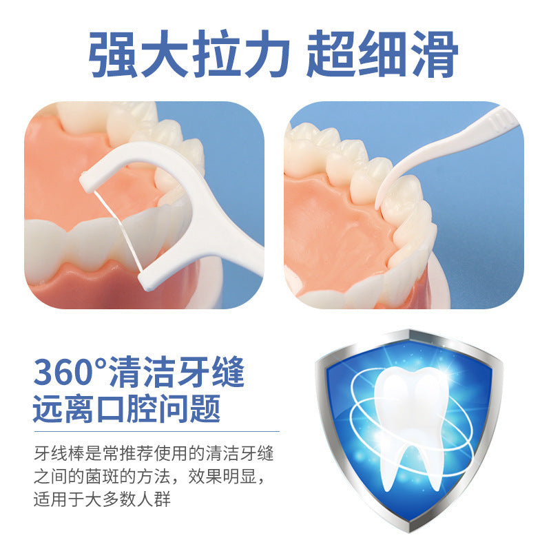 Factory spot wholesale disposable polymer fine smooth floss stick family portable boxed floss rice mouth - image 3