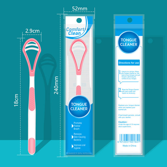 Cross-Border Spot Wholesale Tongue Brush Tongue Scraper Tongue Coating Cleaner Oral Odor Cleaning Double-Sided Tongue Scraper - image 2