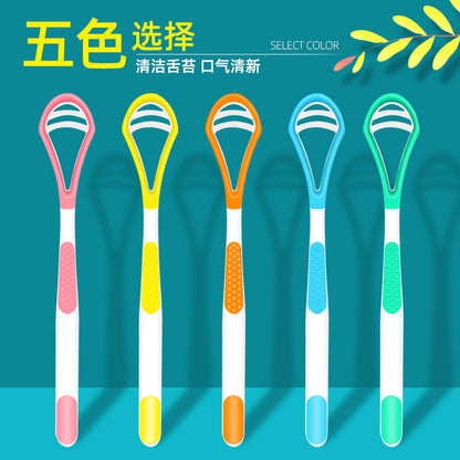 Cross-Border Spot Wholesale Tongue Brush Tongue Scraper Tongue Coating Cleaner Oral Odor Cleaning Double-Sided Tongue Scraper - image 3