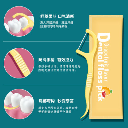 Manufacturer's Ready-Made Dental Floss Fruity Dental Floss Individually Packaged Disposable Dental Floss Stick Mint Flavored Toothpick Line Cross-Border Wholesale - image 3