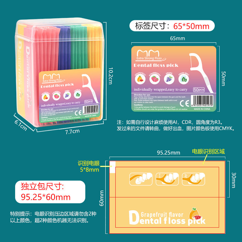 Manufacturer's Ready-Made Dental Floss Fruity Dental Floss Individually Packaged Disposable Dental Floss Stick Mint Flavored Toothpick Line Cross-Border Wholesale - image 4