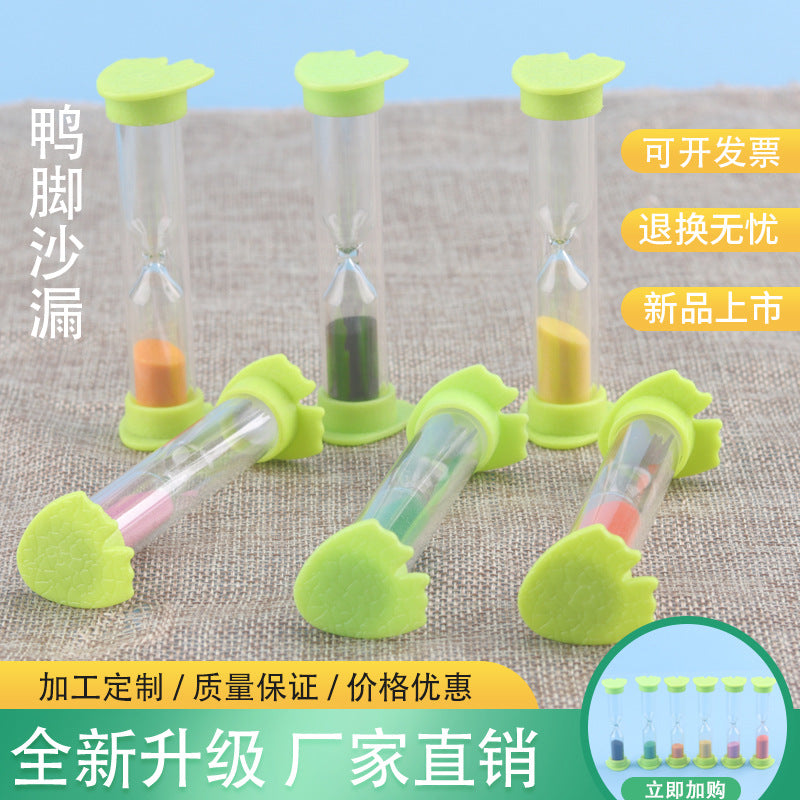 Factory Direct Hourglass Mini Duck Feet Small Hourglass Ornaments Hourglass Timer Student Creative Safety Toothbrush Hourglass - image 1