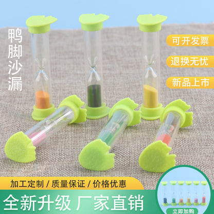 Factory Direct Hourglass Mini Duck Feet Small Hourglass Ornaments Hourglass Timer Student Creative Safety Toothbrush Hourglass - image 1