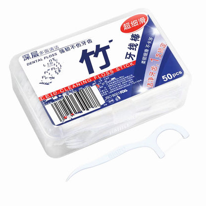 Classic Dental Floss Toothpick Box for Cleaning between Teeth, Ultra-Fine High-Elastic Floss Stick, Floss Pick, Family Pack, Fresh - image 5