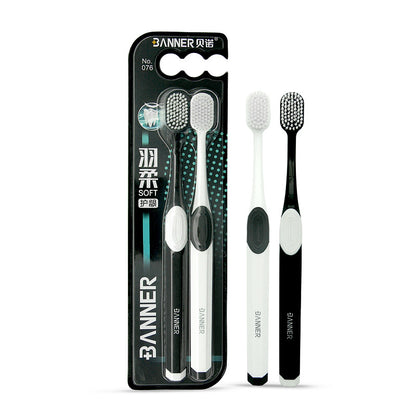 Nano Super Soft Wide Head Toothbrush Soft Hair Couples Ultra-fine Super Soft Home Pack Anti-bleeding Toothbrush - image 5