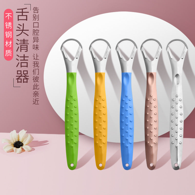 Factory direct stainless steel tongue scraper tongue cleaner tongue scraper tongue brush oral cleaning tools - image 1