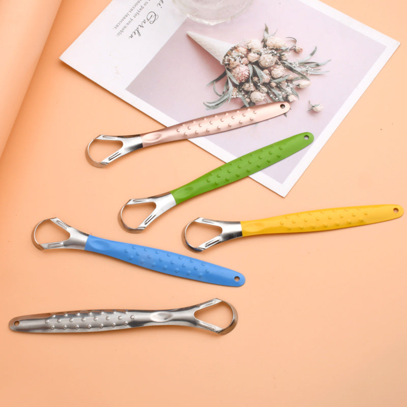 Factory direct stainless steel tongue scraper tongue cleaner tongue scraper tongue brush oral cleaning tools - image 3