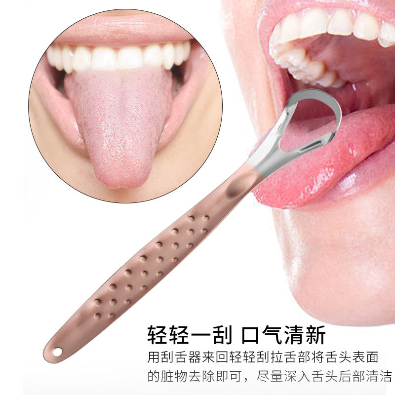 Factory direct stainless steel tongue scraper tongue cleaner tongue scraper tongue brush oral cleaning tools - image 4