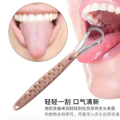Factory direct stainless steel tongue scraper tongue cleaner tongue scraper tongue brush oral cleaning tools - image 4