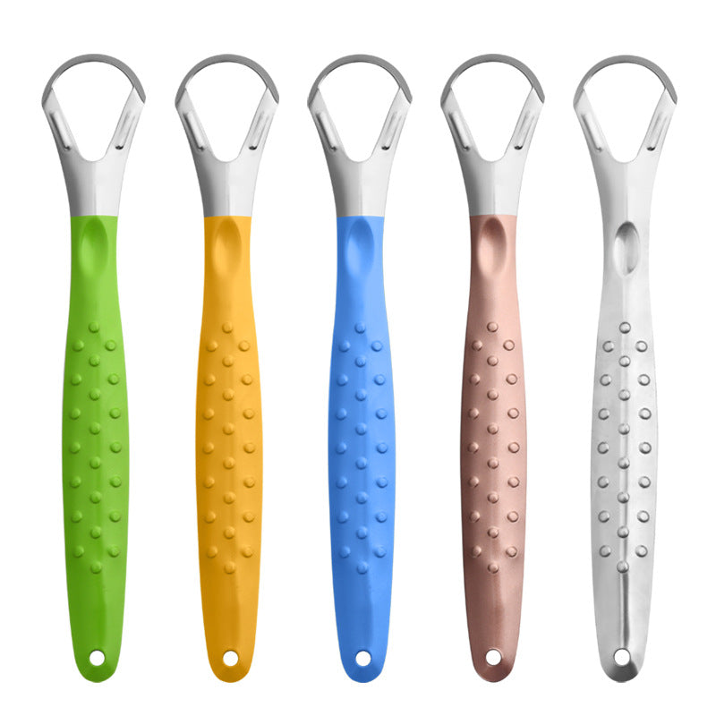 Factory direct stainless steel tongue scraper tongue cleaner tongue scraper tongue brush oral cleaning tools - image 5
