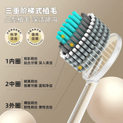 Roman Column-Shaped Convex Adult Toothbrush with Olive Head Brush Head, Soft Bristles, High-End Luxury Tooth Cleaning and Gum Protection, Household Toothbrush Wholesale - image 2