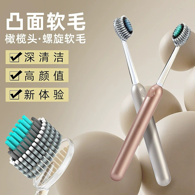 Roman Column-Shaped Convex Adult Toothbrush with Olive Head Brush Head, Soft Bristles, High-End Luxury Tooth Cleaning and Gum Protection, Household Toothbrush Wholesale - image 4