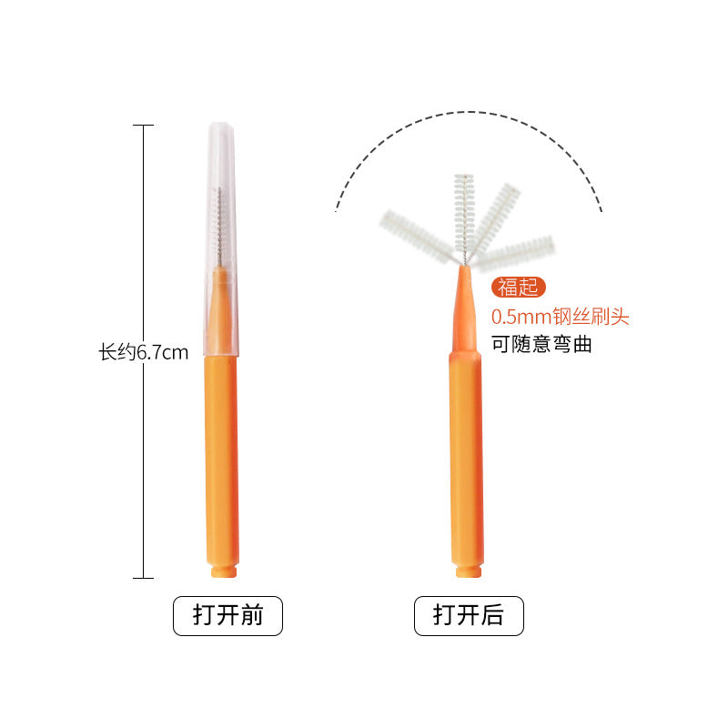 Interdental Brush Box Set for Cleaning Gaps between Teeth, Straight Orthodontic I-Type Interdental Brush for Braces - image 5