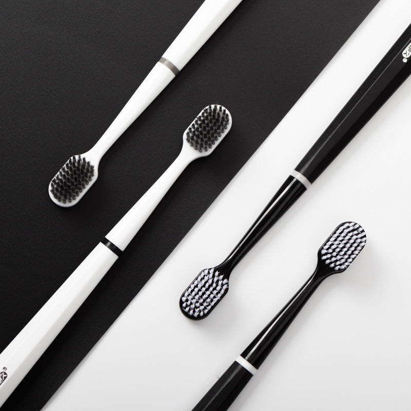 Dijiu Toothbrush Soft Bristles Premium Household Adult Set Small Head Ultra-Clean Brush Black and White Couple Manufacturer Wholesale - image 3
