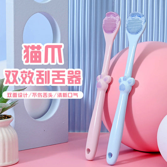 Kamel cat claw tongue coating device tongue scraper double-effect cleaning tongue coating brush oral cleaning tongue coating brush - image 1