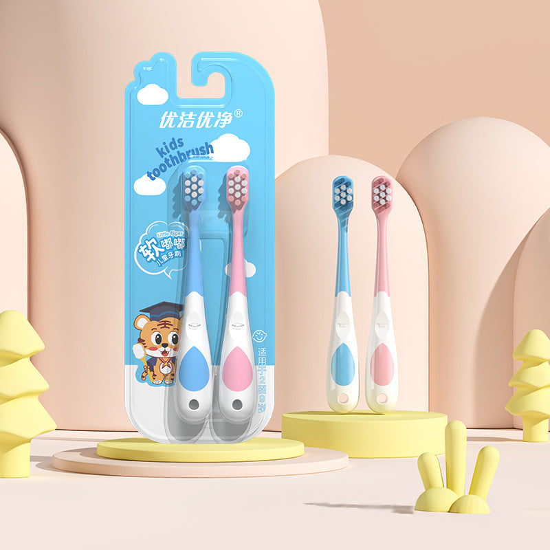 Senior children's soft bristle toothbrush 2-12 years old cute cartoon shape non-slip handle toothbrush manufacturers wholesale spot - image 1