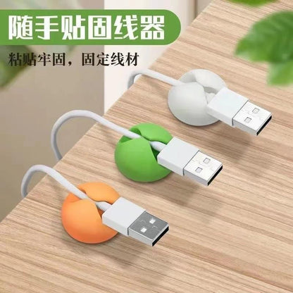 Data cable storage finishing buckle Desktop finishing Winding clip Wire organizer Retainer clip - image 3