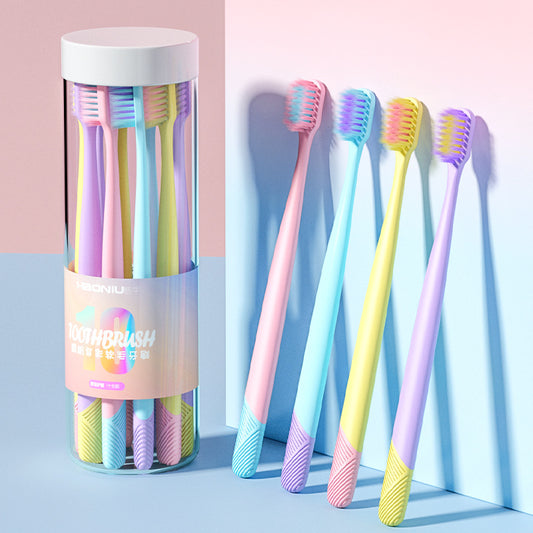 Hao Niu Adult Ten Barreled Soft Hair Toothbrush Shake Tone General Provisions Household Adult Soft Hair Toothbrush Wholesale - image 1
