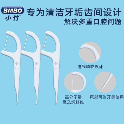 Xiaozhu Dental Floss Oral Cleaning Plastic Toothpicks Ultra-Fine Dental Floss Box 50 Pieces Household Disposable Dental Floss Sticks Wholesale - image 2