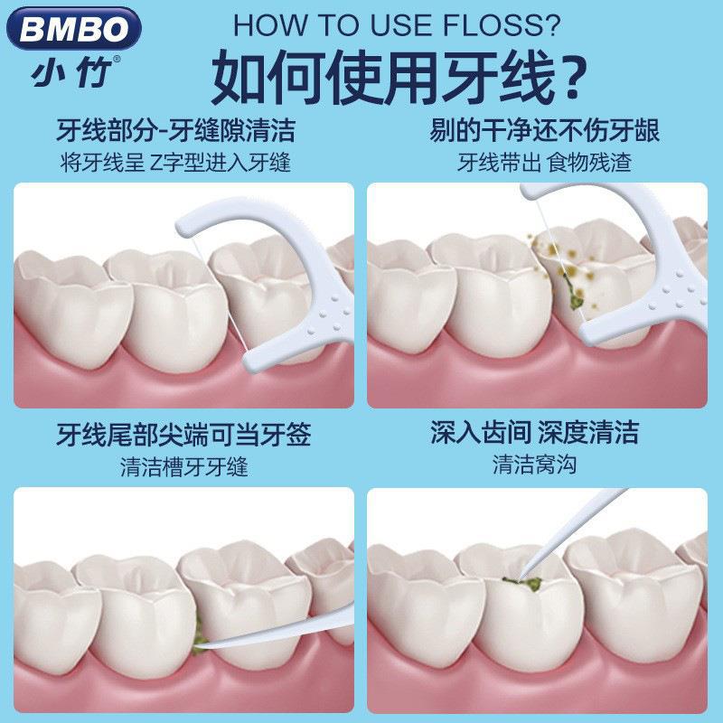 Xiaozhu Dental Floss Oral Cleaning Plastic Toothpicks Ultra-Fine Dental Floss Box 50 Pieces Household Disposable Dental Floss Sticks Wholesale - image 3